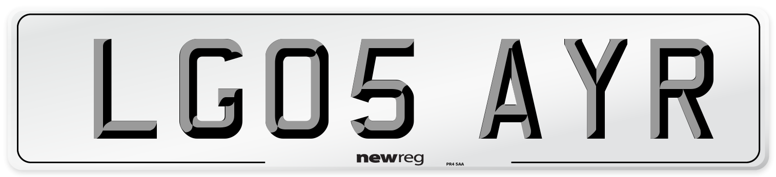 LG05 AYR Number Plate from New Reg
